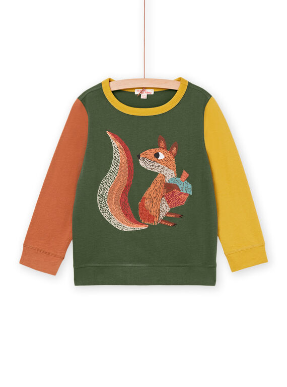 T-shirt à manches longues bicolores à motif écureuil PORHUTEE2 / 22W902Q2TML609