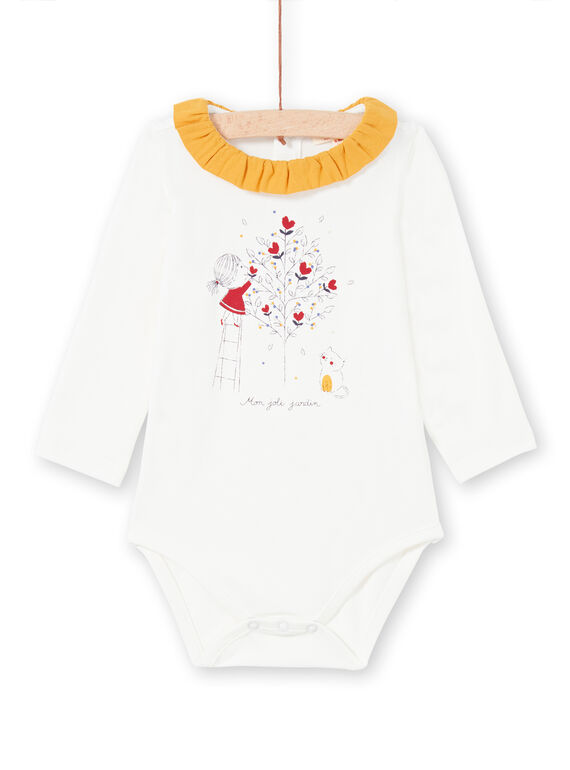 Body écru et moutarde bébé fille MIMIXBOD1 / 21WG09J2BOD001