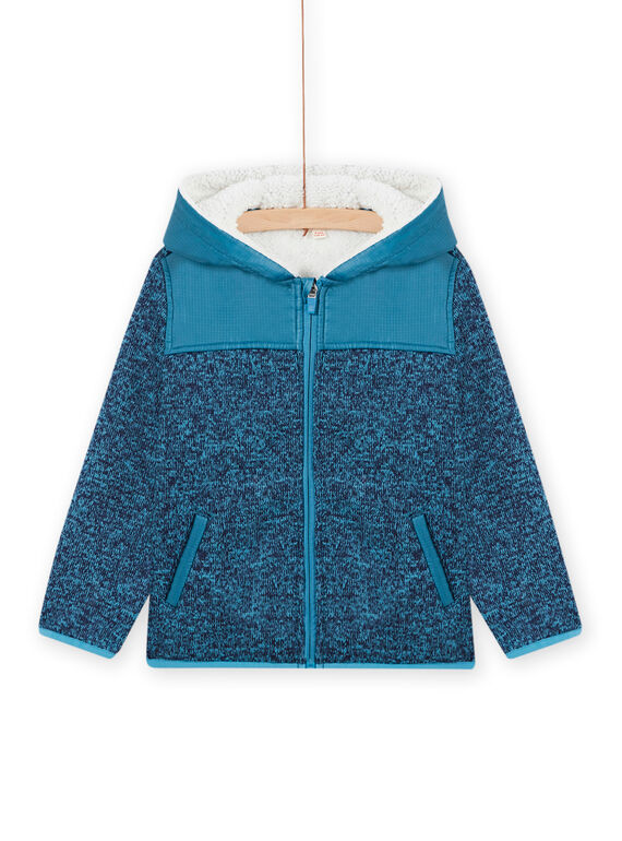 Veste zippée à capuche en matière technique bleu enfant garçon MOJOTEKGIL3 / 21W902N3GILC211