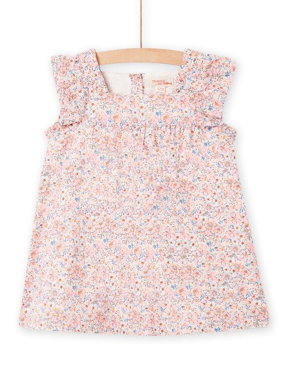 Robe en voile de coton imprimé fleuri bébé fille NIMOROB2 / 22SG09N2ROB001