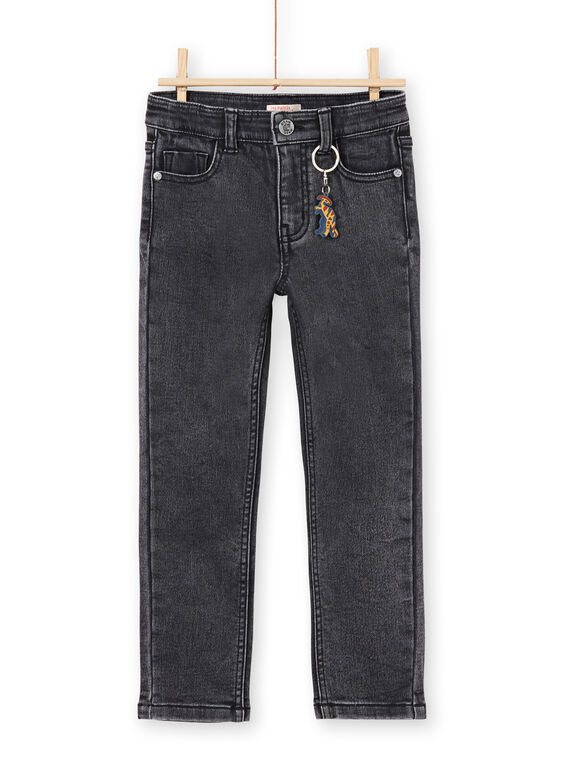 Jean slim anthracite enfant garçon MOPAJEAN / 21W902H1JEAK004