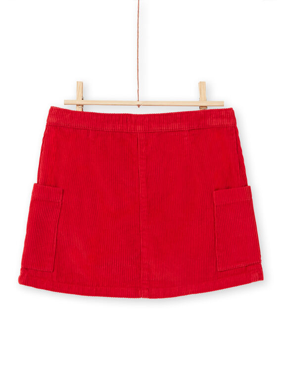 Jupe rouge côtelé enfant fille MACOMJUP1 / 21W901L2JUP408