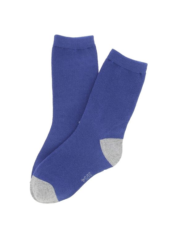 Chaussettes mi-hautes bicolores garçon DYOJOCHO10A / 18WI02J8SOQ208