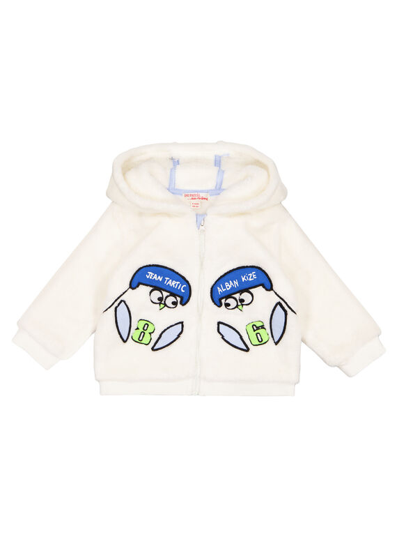 Gilet soft boa ecru bébé garçon GUBLAGIL2 / 19WG10S2GIL001