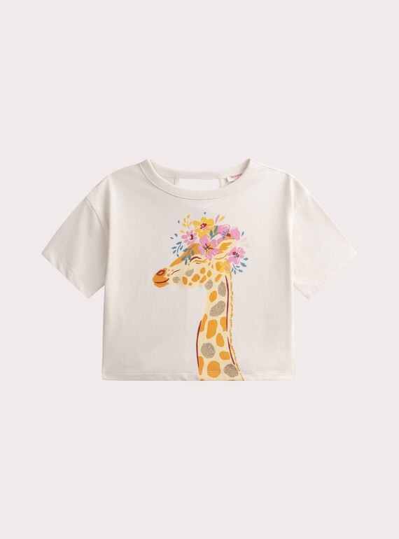 T-shirt écru animation girafe WAPRITI2 / 25S901S1TMC003