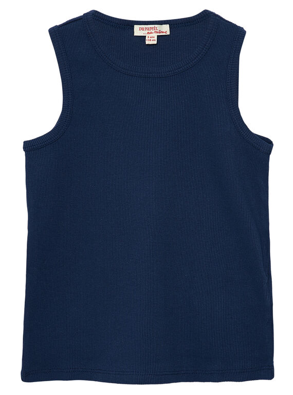 Débardeur garçon en côtes marine JOESDEB2 / 20S90263D27070