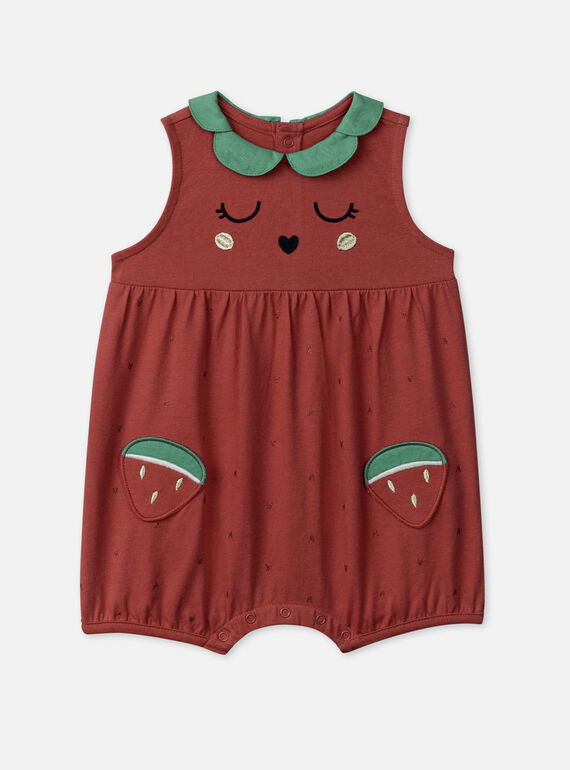 Grenouillère pasthèque pour bébé fille TEFIGREPAS / 24SH1353GRE510
