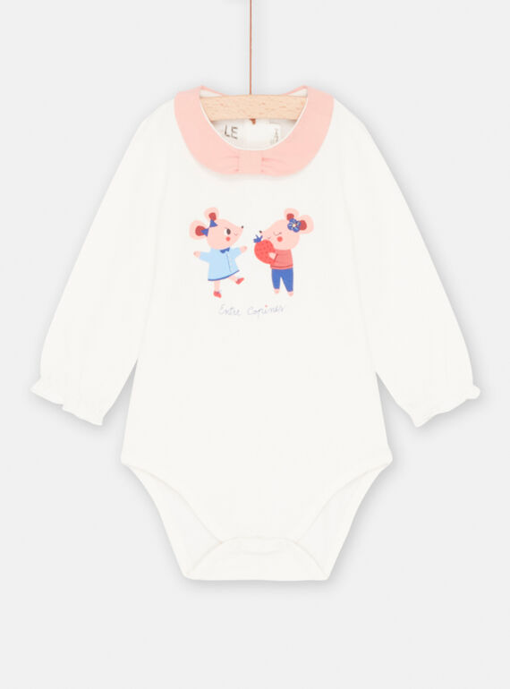 Body blanc et rose bébé fille SIFORBOD / 23WG09K1BOD001