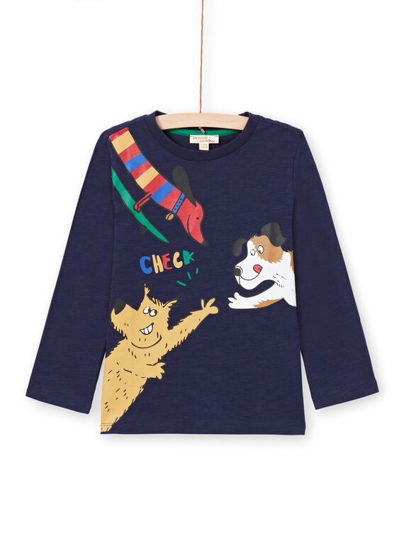 T-shirt bleu marine enfant garçon MOMIXTEE5 / 21W902J4TML717