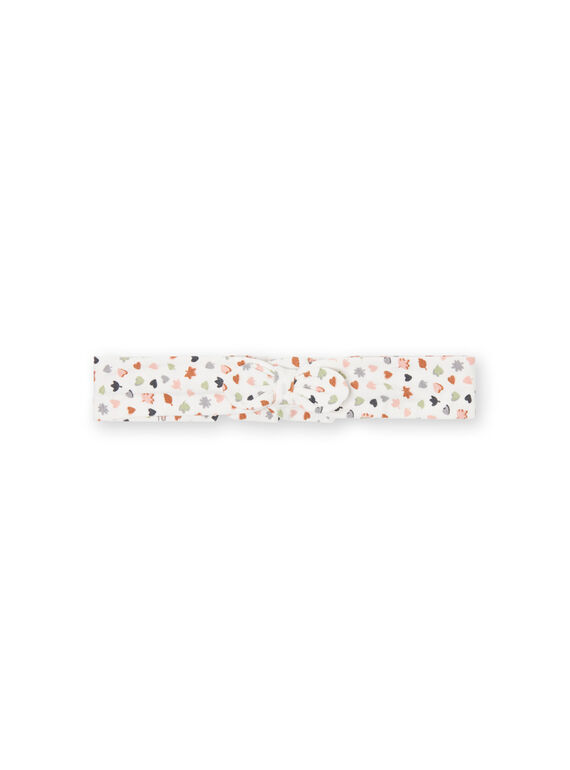 Bandeau écru imprimé à nud bébé fille MOU1BAN / 21WF4041BAN001