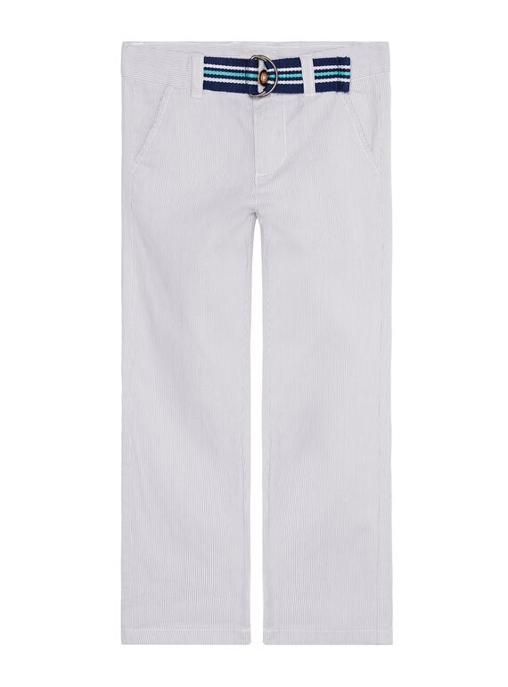 Pantalon garçon de cérémonie fines rayures grises JOPOEPAN / 20S902G1PAN940