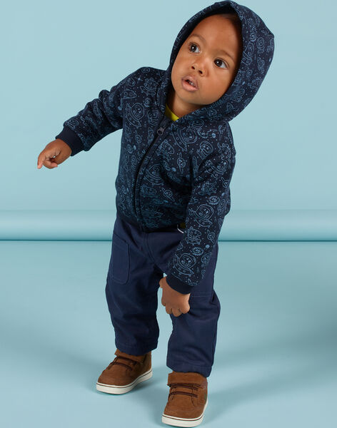 Gilet Bleu Noir Imprime Espace Bebe Garcon Pull Sweat Gilet Bebe Dpam