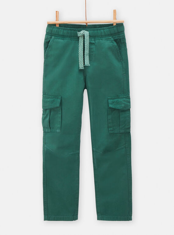 Pantalon vert cargo pour garçon TOJOPAMAT2 / 24S90282PANG611