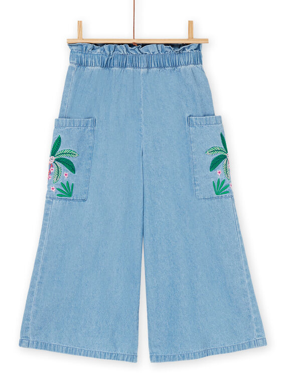 Pantalon fluide bleu en jean RAEXOPANT / 23S901V1PANP272
