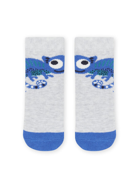 Chaussettes gris chiné à motif caméléon RYUBALCHO1 / 23SI1094SOQ943