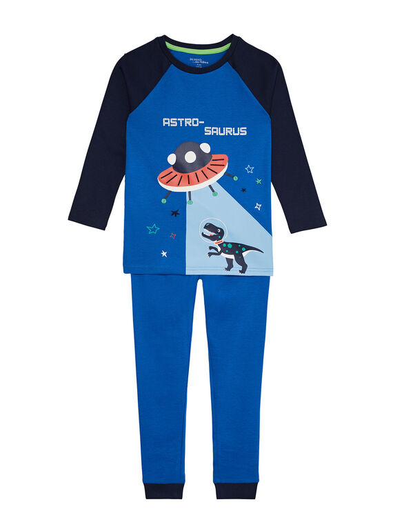 Pyjama bleu "espace" phosphorescent enfant garçon  JEGOPYJESPA / 20SH12C4PYJC238