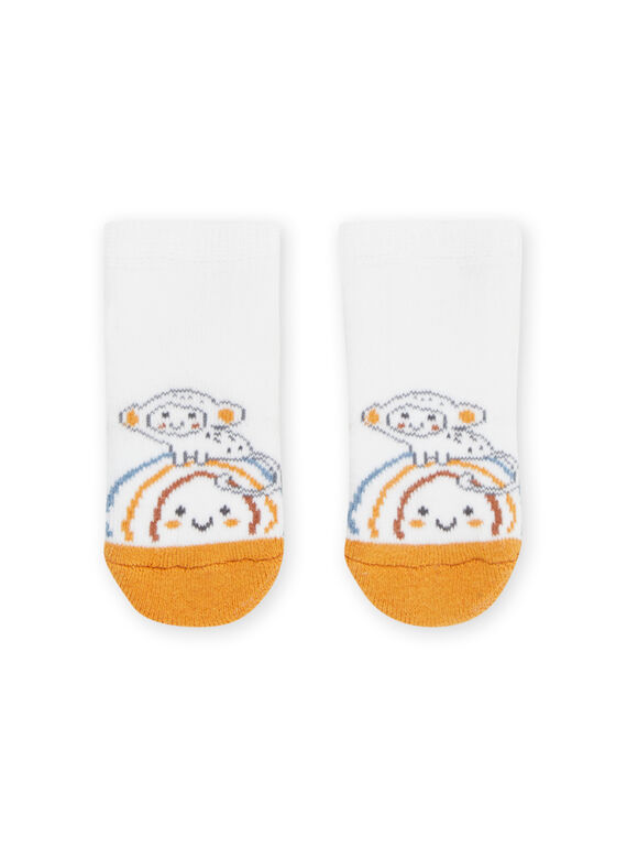 Chaussettes blanches à motif singe et arc-en-ciel ROU2CHO1 / 23SF41I1SOQ000