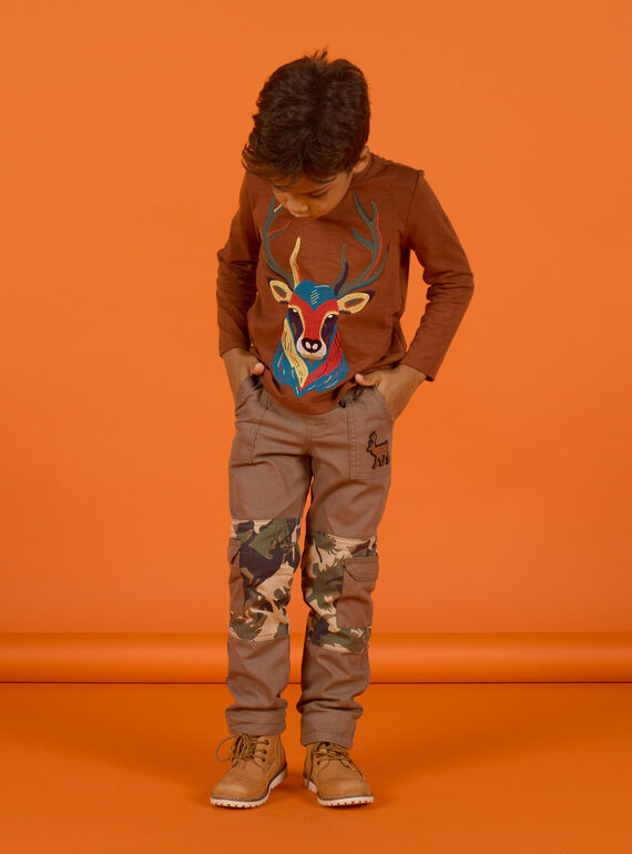 Pantalon multipoches imprimé militaire enfant garçon MOSAUPAN / 21W902P1PANI807