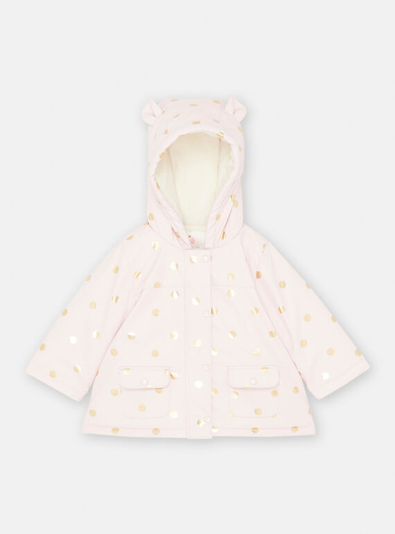 Imperméable rose dragé à imprimé à pois bébé fille SIFORIMP / 23WG09D2IMPD310