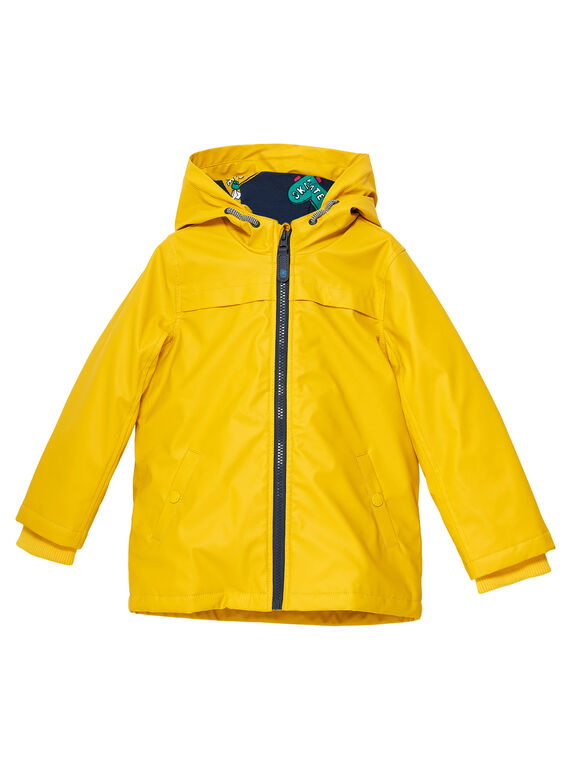 Imperméable garçon en gomme jaune avec doudoune amovible intérieur JOGROIMP / 20S902I1IMPB116