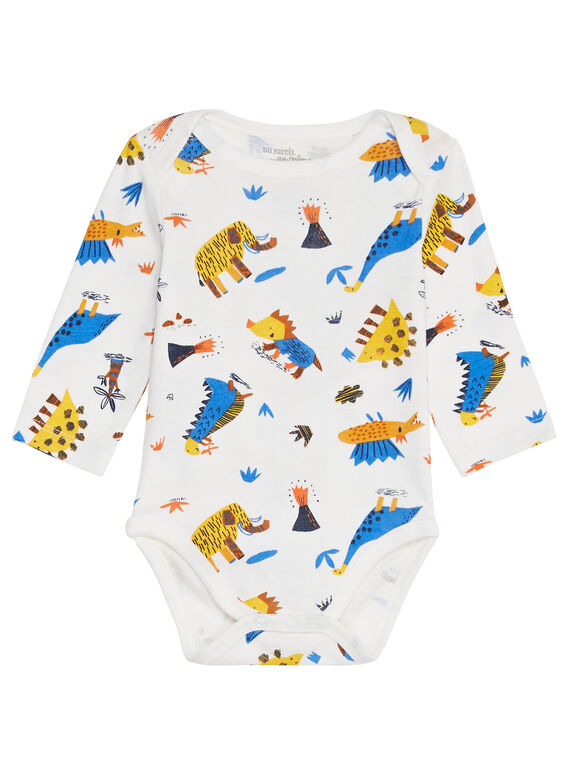 Body manches longues layette garçon imprimé dinosaures KEGABODMUL / 20WH1497BDL001