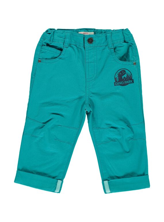Pantalon turquoise bébé garçon CUDOUPAN / 18SG10J1PAN714
