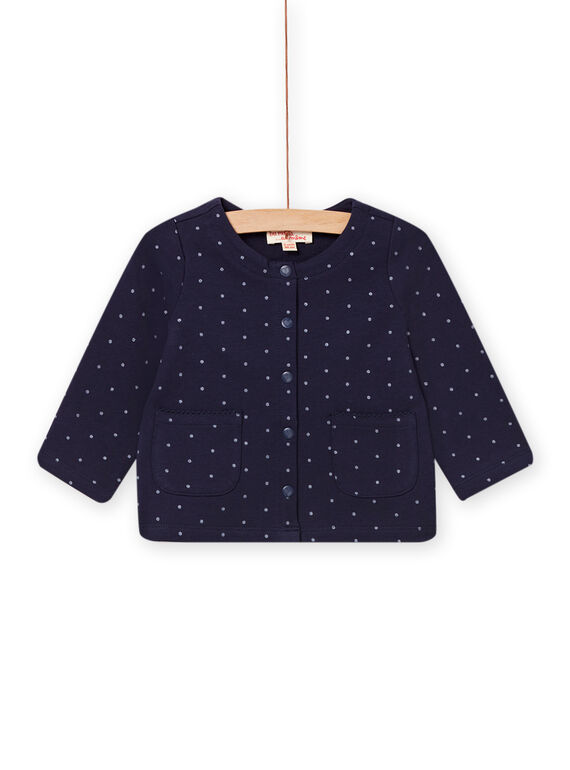 Cardigan bleu marine bébé fille NIJOCAR3 / 22SG0963CAR070