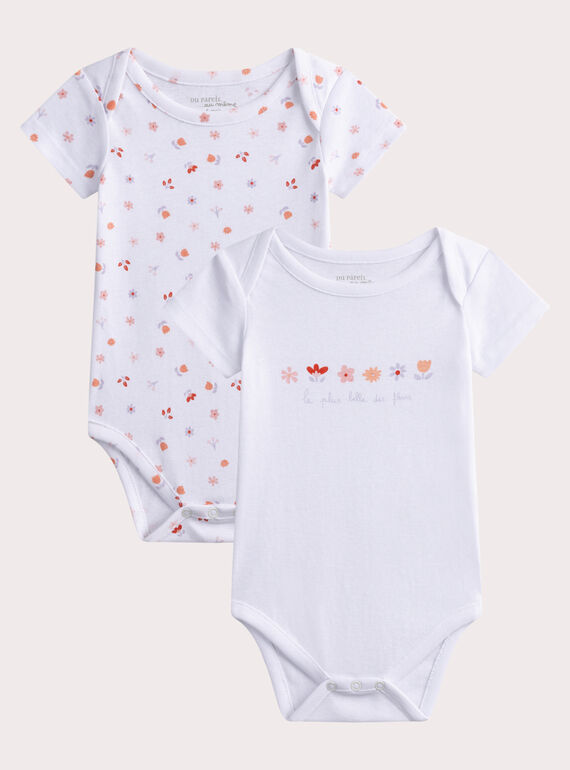 Body lingerie imprimé fleurs lot de 2 pour bébé fille  WEFIBODFLE / 25SH13C2BDL001