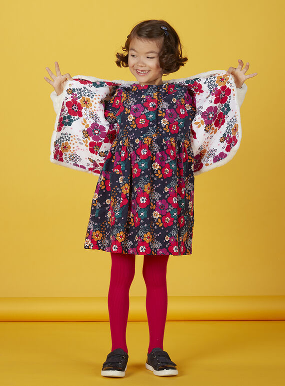 Robe manches longues en velours imprimé fleurie KALUROB1 / 20W901P3ROBC205