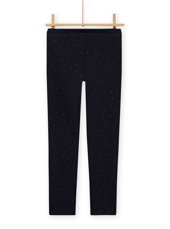 Legging bleu marine uni fourré enfant fille MAJOLEG1 / 21W901N1PAN070