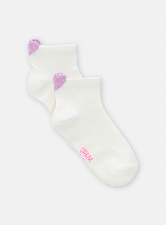 Chaussettes à languettes coeurs pour fille TYAJOSCHO1C / 24SI0183SOQ001