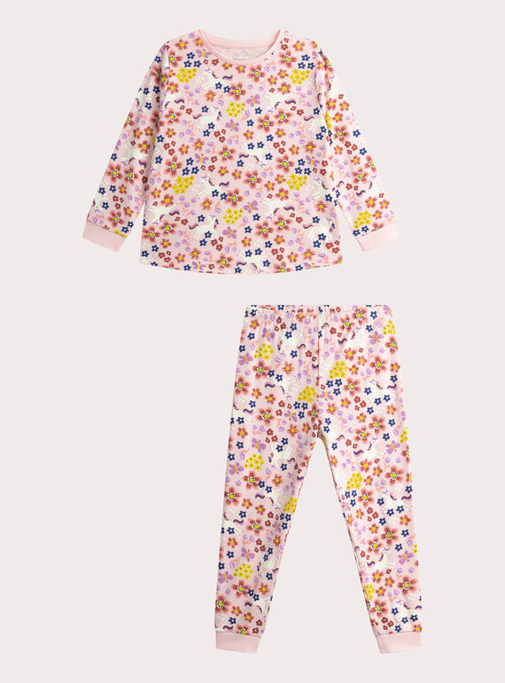 Pyjama phosphorescent rose dragée pour enfant fille WEFAPYJPHO / 25SH1191PYJD310