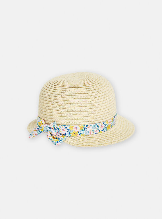 Chapeau de paille cérémonie pour bébé fille TYIPOCHA1 / 24SI09E3CHA009