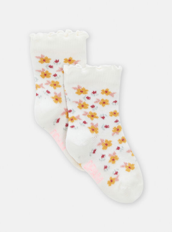 Chaussettes imprimé fleuri pour bébé fille TYIJOSOQ4 / 24SI0985SOQ001