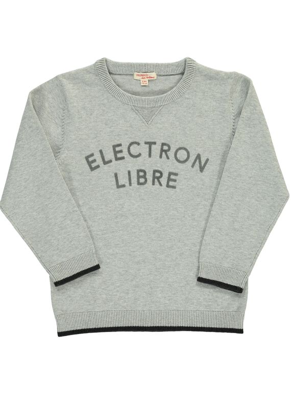 Pull à message gris garçon DOJOPUL1 / 18W90231D2EJ908
