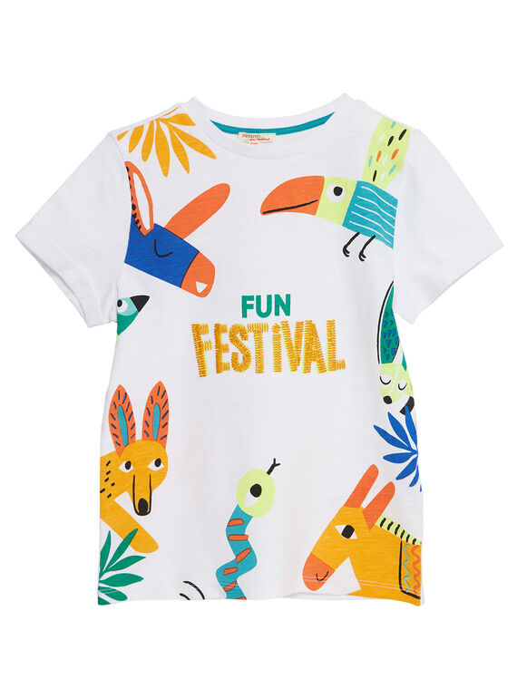Tee shirt garçon manches courtes blanc animaux fantastiques JOMARTI3 / 20S902P6TMC000