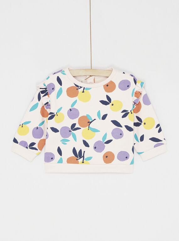 Sweat rose pale imprimé pour bébé fille SILINSWE / 23WG09H1SWE301