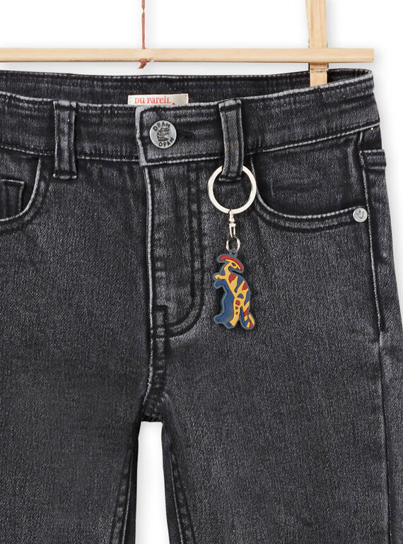Jean slim anthracite enfant garçon MOPAJEAN / 21W902H1JEAK004