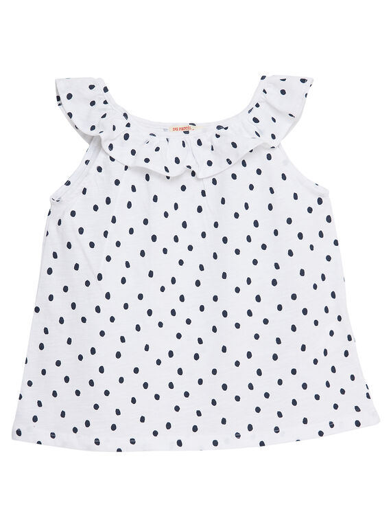 Débardeur à encolure volantée  et imprimé pois JAJODEB1 / 20S901T1D27000
