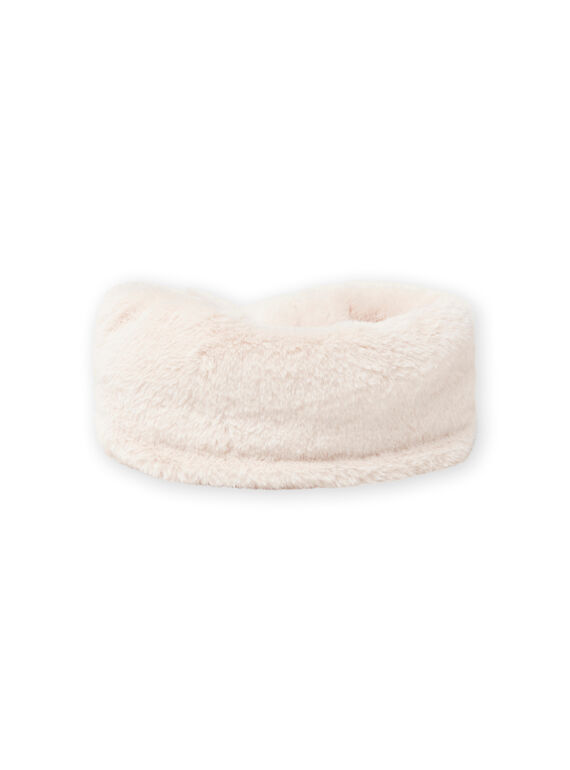 Snood écru en fausse fourrure enfant fille MYAMIXSNOO2 / 21WI0153SNO009