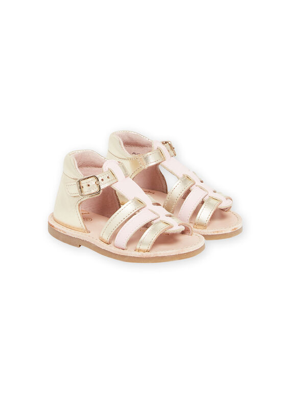 Sandales dorées bébé fille NISANDIRIS / 22KK3741D0E954