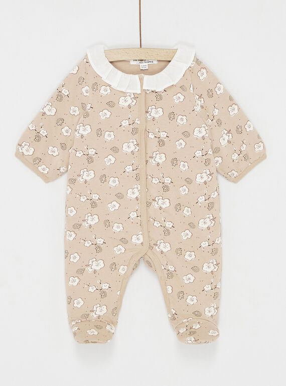 Grenouillère rose vintage imprimé pour fille SOU1GRE1 / 23WF0311GRED332