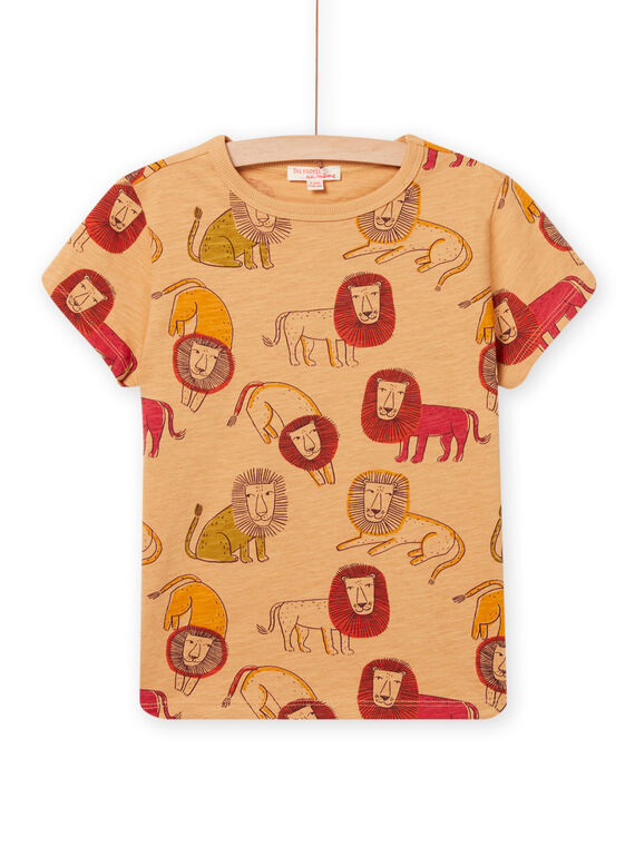 T-shirt marron à imprimé lion enfant garçon NOFLATI3 / 22S902R5TMCI820