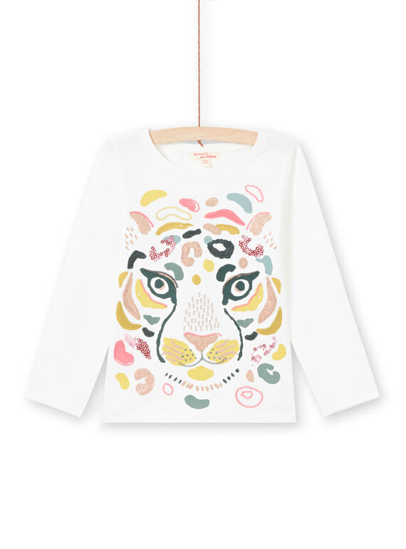 T-shirt écru et jaune enfant fille MAKATEE3 / 21W901I2TML001