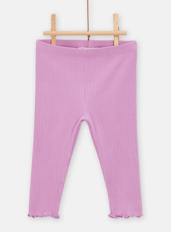 Legging côtelé rose lavande pour bébé fille TYIJOLEG2 / 24SI0983CAL326