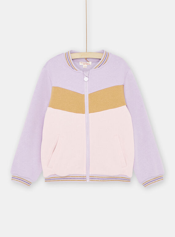 Sweat mauve color block fille SAJOHAUJOG2 / 23W901B2JGH328