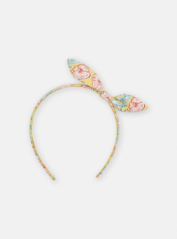 Serre-tête jaune à motif fleurs pour fille TYAJASERRE / 24SI0111TET104