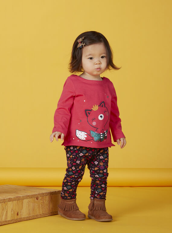 Tee-shirt manche longue rose bébé fille KILUTEE / 20WG09P1TMLD312