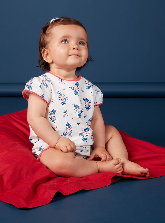 Grenouillère layette fille courte imprimé fleuri KEFIGREFLE / 20WH13I3GRE001