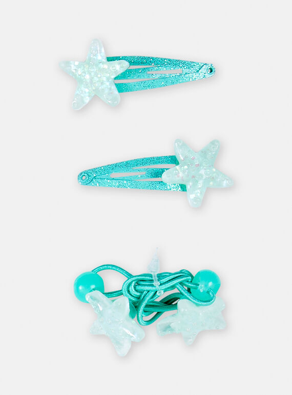 Lot de 2 barrettes clips et un élastique pour fille TYAJOCLIC4 / 24SI01E3BRTC216